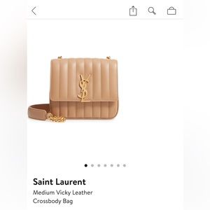 Saint Laurent Medium Vicky Leather Crossbody Bag (color Peru)